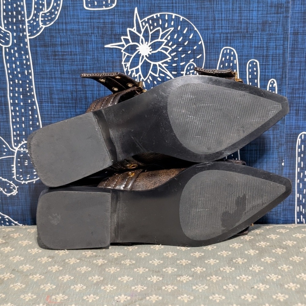 Steve Madden Graya Buckle Grommet Pointed Toe Slingback Flats Brown Size 9M - Picture 8 of 8